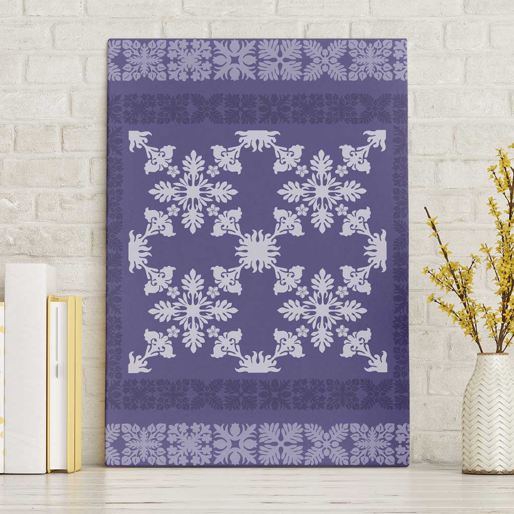 Hawaiian Quilt Pattern Canvas Wall Art Purple Hawaii Culture Tropical LT9 Without Frame Purple - Polynesian Pride