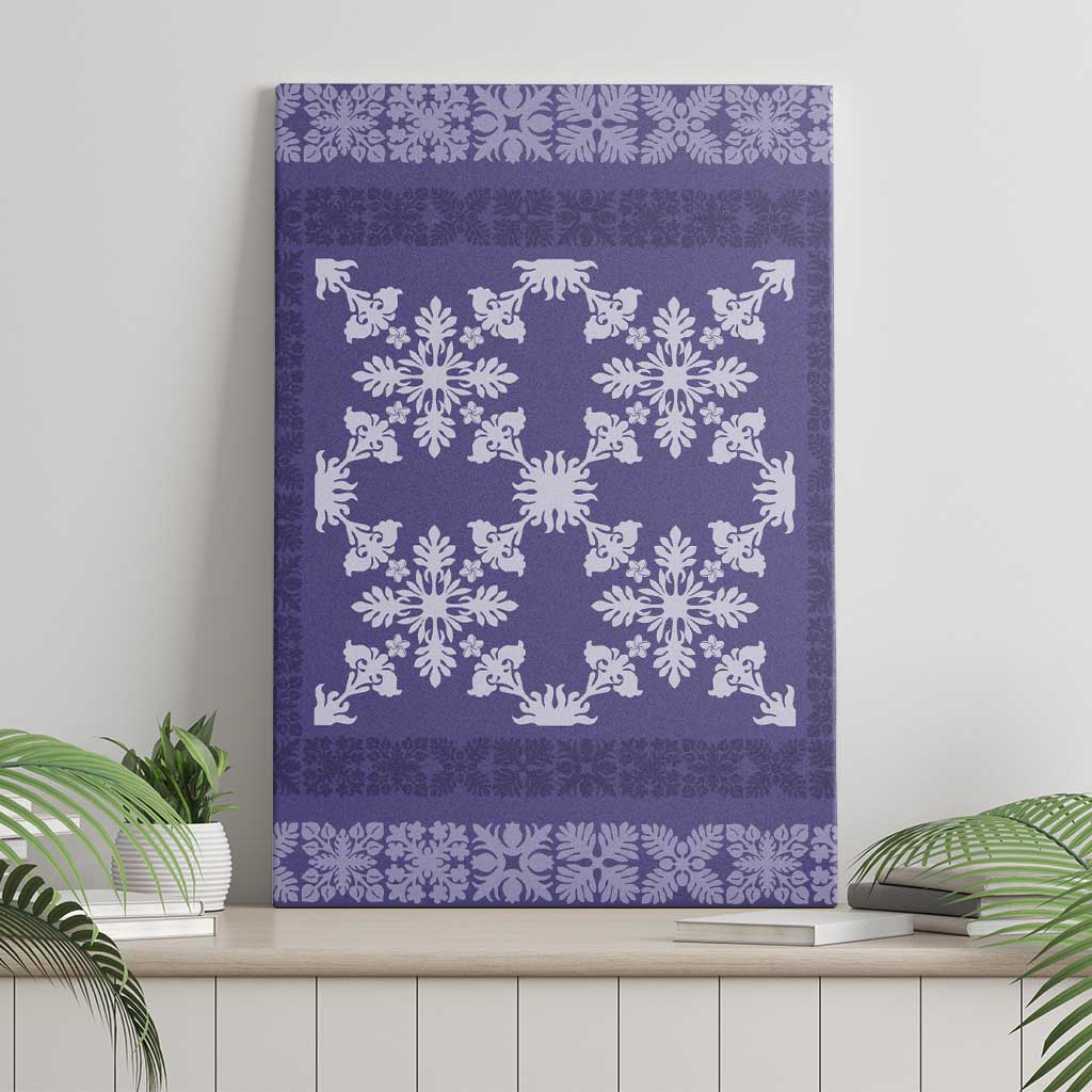 Hawaiian Quilt Pattern Canvas Wall Art Purple Hawaii Culture Tropical LT9 - Polynesian Pride