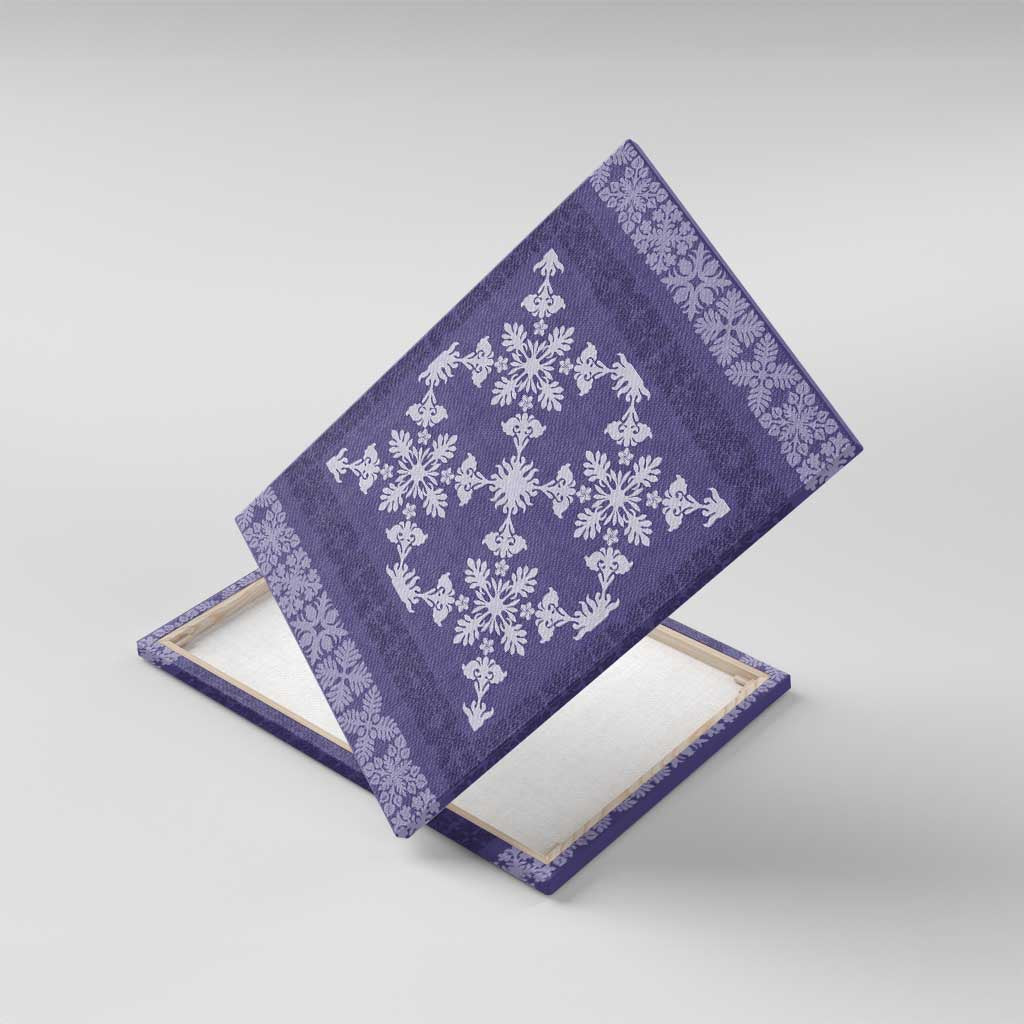 Hawaiian Quilt Pattern Canvas Wall Art Purple Hawaii Culture Tropical LT9 With Frame Purple - Polynesian Pride