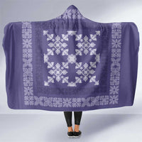 Hawaiian Quilt Pattern Hooded Blanket Purple Hawaii Culture Tropical LT9 One Size Purple - Polynesian Pride