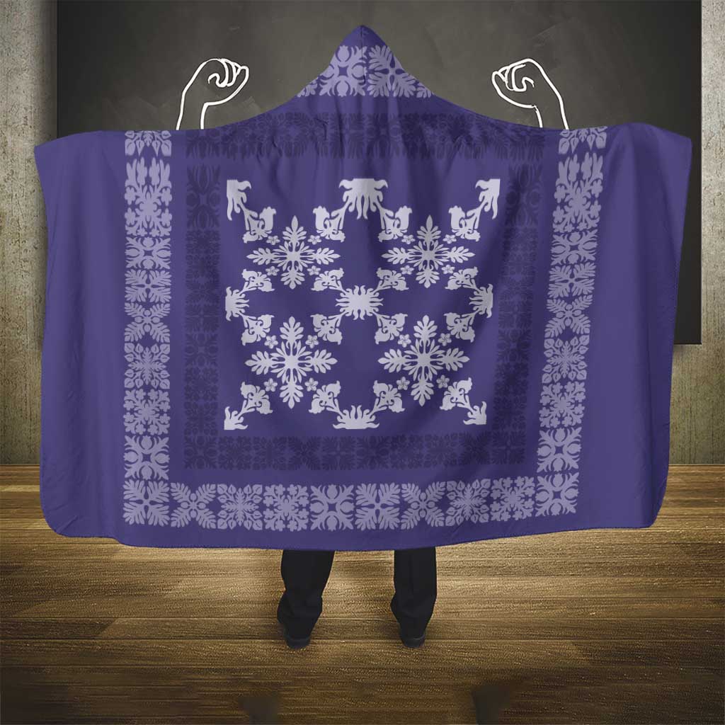 Hawaiian Quilt Pattern Hooded Blanket Purple Hawaii Culture Tropical LT9 - Polynesian Pride