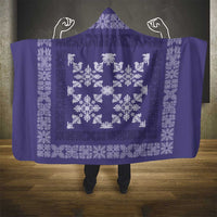 Hawaiian Quilt Pattern Hooded Blanket Purple Hawaii Culture Tropical LT9 - Polynesian Pride