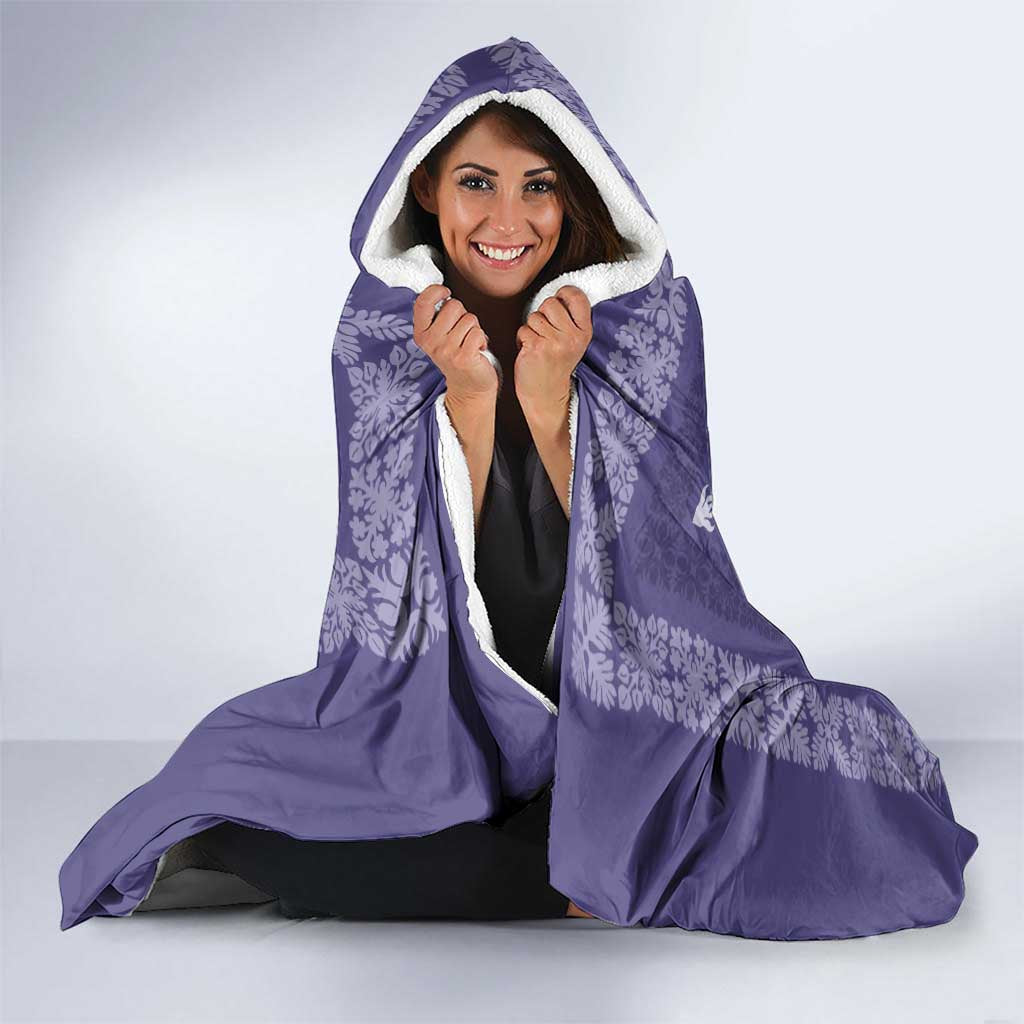 Hawaiian Quilt Pattern Hooded Blanket Purple Hawaii Culture Tropical LT9 - Polynesian Pride