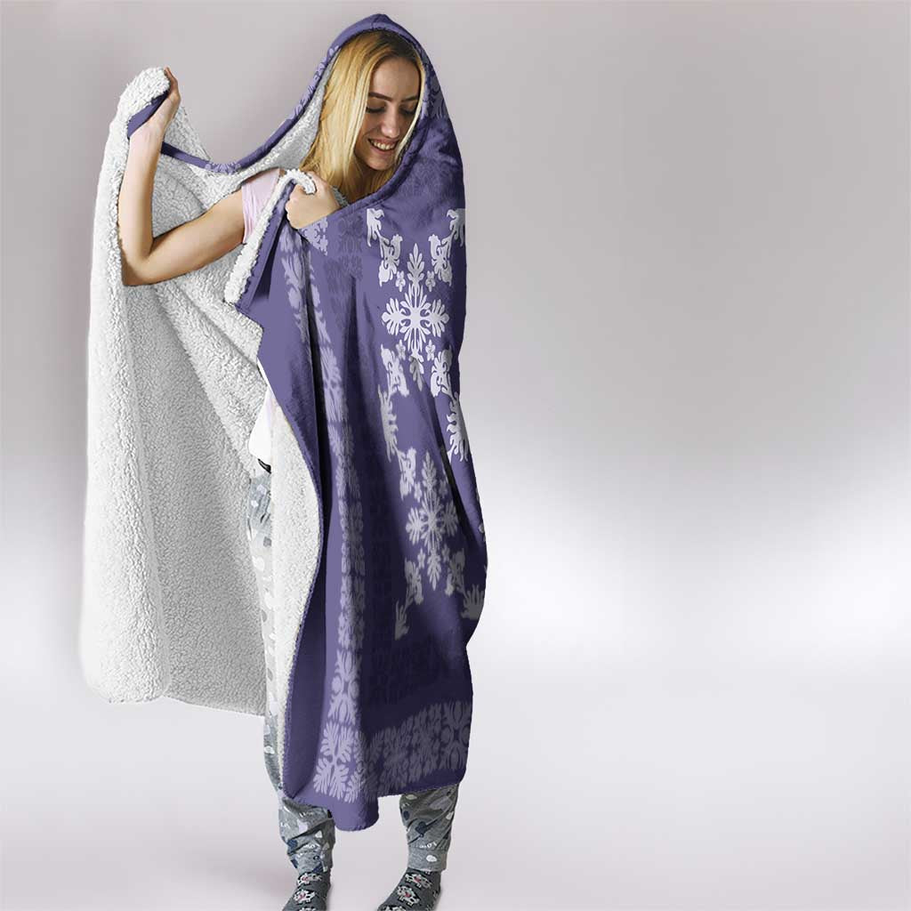 Hawaiian Quilt Pattern Hooded Blanket Purple Hawaii Culture Tropical LT9 - Polynesian Pride