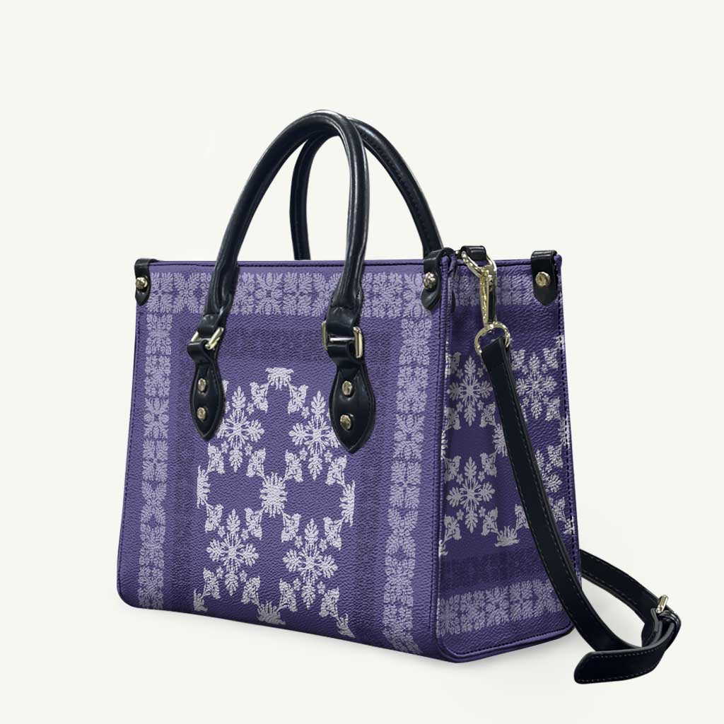 Hawaiian Quilt Pattern Leather Bag Purple Hawaii Culture Tropical LT9 Purple - Polynesian Pride