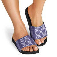 Hawaiian Quilt Pattern Slide Sandals Purple Hawaii Culture Tropical LT9 - Polynesian Pride