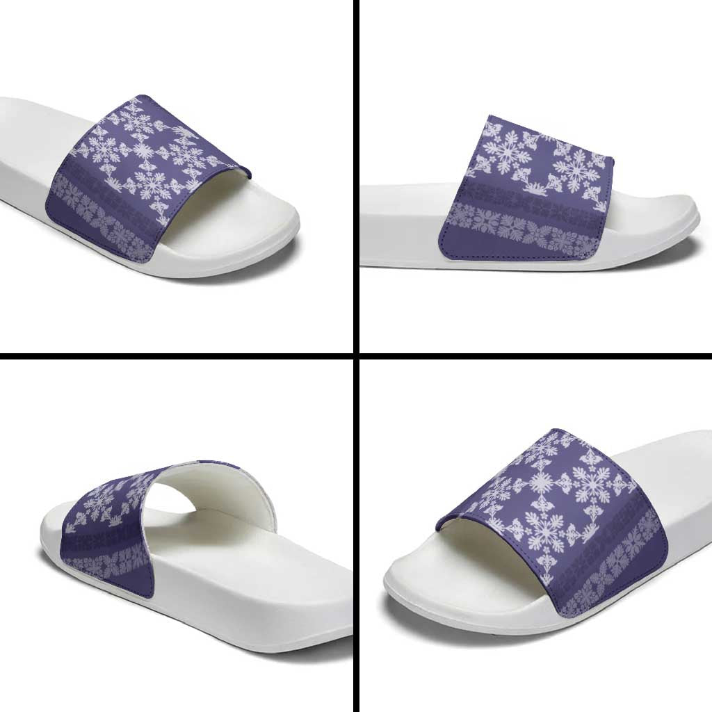 Hawaiian Quilt Pattern Slide Sandals Purple Hawaii Culture Tropical LT9 - Polynesian Pride