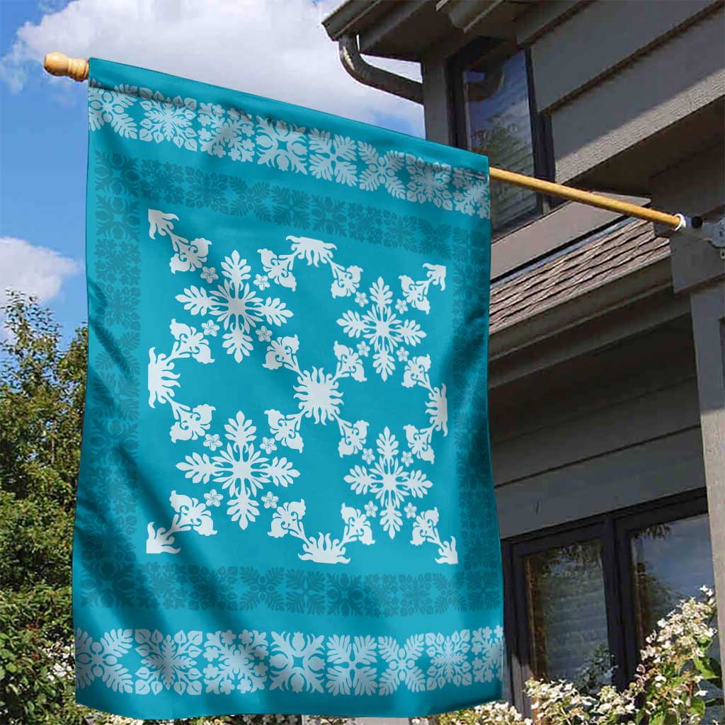 Hawaiian Quilt Pattern Garden Flag Teal Hawaii Culture Tropical LT9 - Polynesian Pride