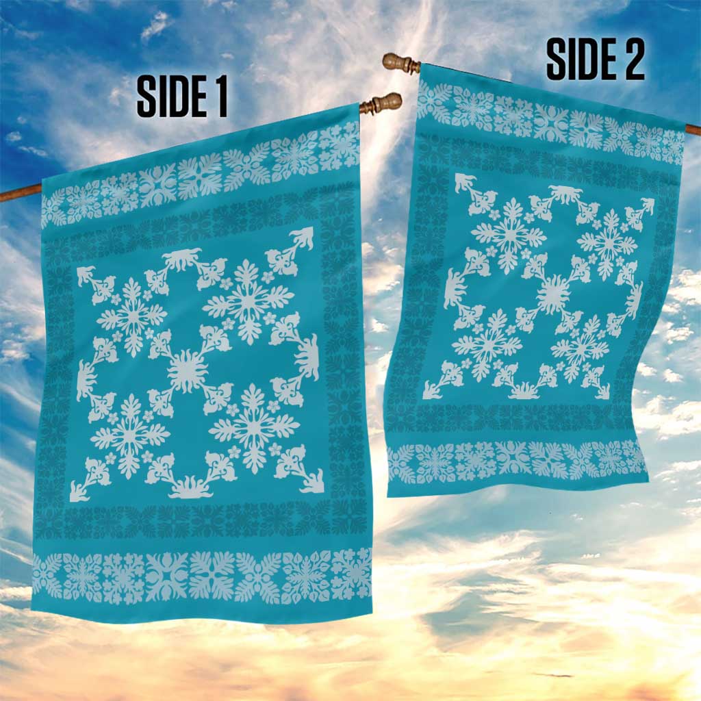 Hawaiian Quilt Pattern Garden Flag Teal Hawaii Culture Tropical LT9 - Polynesian Pride