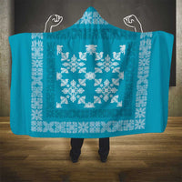 Hawaiian Quilt Pattern Hooded Blanket Teal Hawaii Culture Tropical LT9 - Polynesian Pride