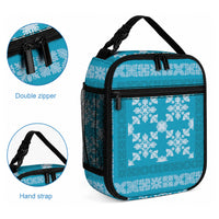 Hawaiian Quilt Pattern Lunch Bag Teal Hawaii Culture Tropical LT9 - Polynesian Pride