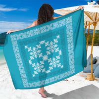 Hawaiian Quilt Pattern Sarong Teal Hawaii Culture Tropical LT9 One Size 44 x 66 inches Teal - Polynesian Pride