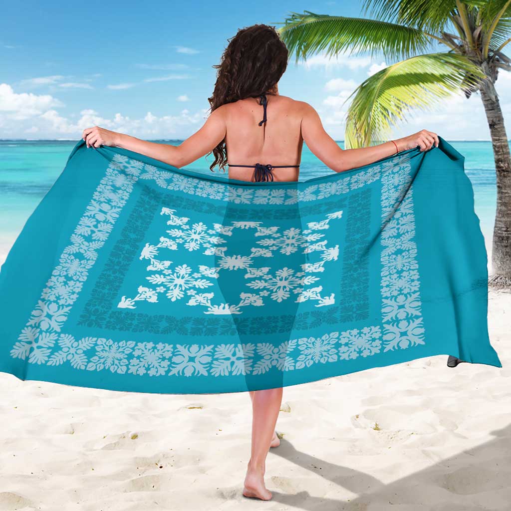 Hawaiian Quilt Pattern Sarong Teal Hawaii Culture Tropical LT9 - Polynesian Pride