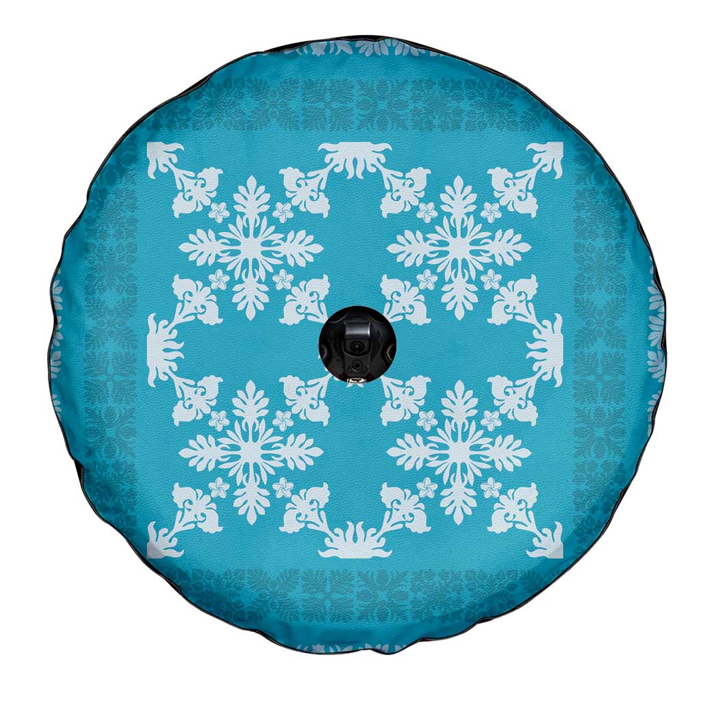 Hawaiian Quilt Pattern Spare Tire Cover Teal Hawaii Culture Tropical LT9 - Polynesian Pride