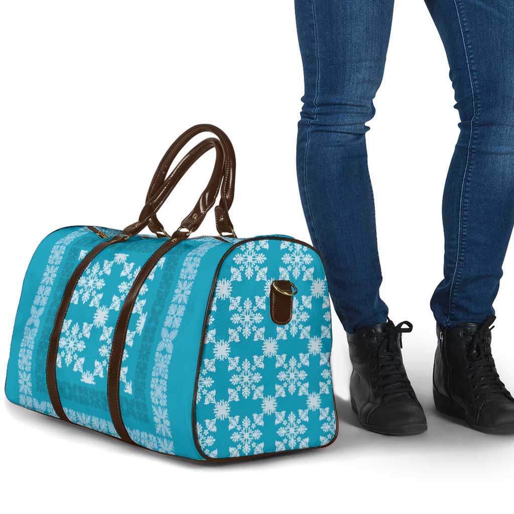 Hawaiian Quilt Pattern Travel Bag Teal Hawaii Culture Tropical LT9 - Polynesian Pride