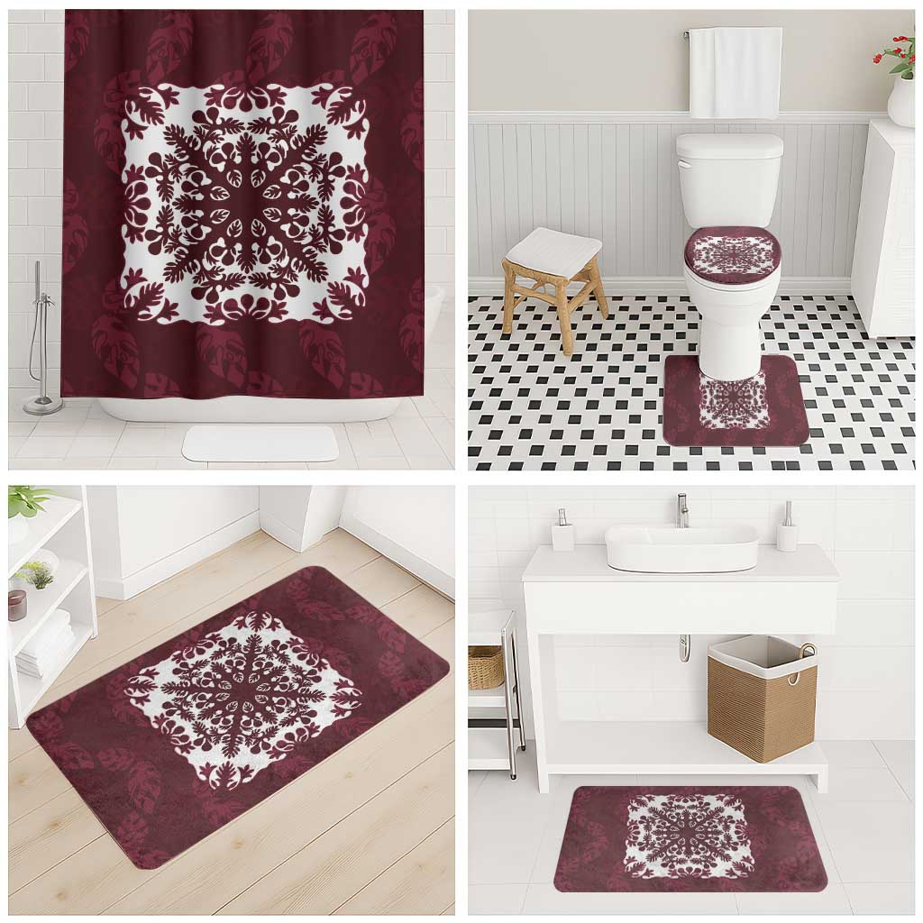 Palm Leaf Quilt Pattern Bathroom Set Hawaii Culture Floral LT9 - Polynesian Pride