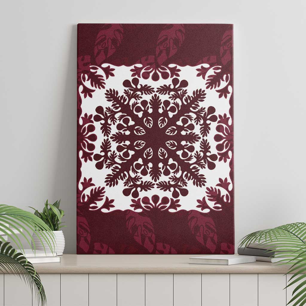 Palm Leaf Quilt Pattern Canvas Wall Art Hawaii Culture Floral LT9 - Polynesian Pride