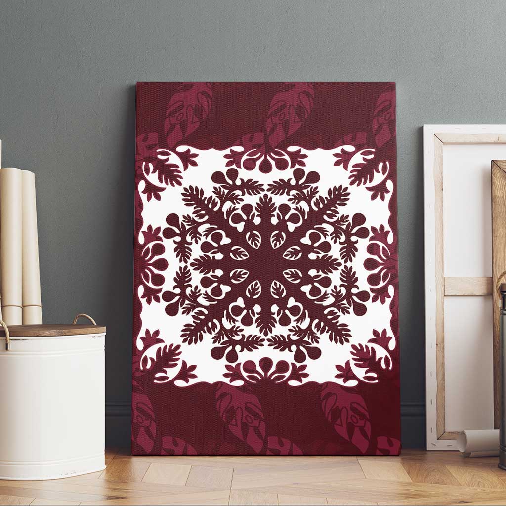 Palm Leaf Quilt Pattern Canvas Wall Art Hawaii Culture Floral LT9 - Polynesian Pride
