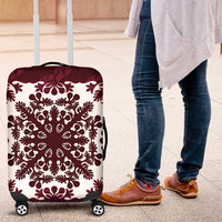Palm Leaf Quilt Pattern Luggage Cover Hawaii Culture Floral LT9 Oxblood - Polynesian Pride