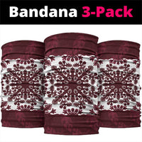 Palm Leaf Quilt Pattern Neck Gaiter Hawaii Culture Floral LT9 package One Size: 25*50cm Oxblood - Polynesian Pride