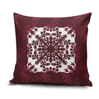 Palm Leaf Quilt Pattern Pillow Cover Hawaii Culture Floral LT9 Oxblood - Polynesian Pride