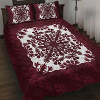 Palm Leaf Quilt Pattern Quilt Bed Set Hawaii Culture Floral LT9 Oxblood - Polynesian Pride