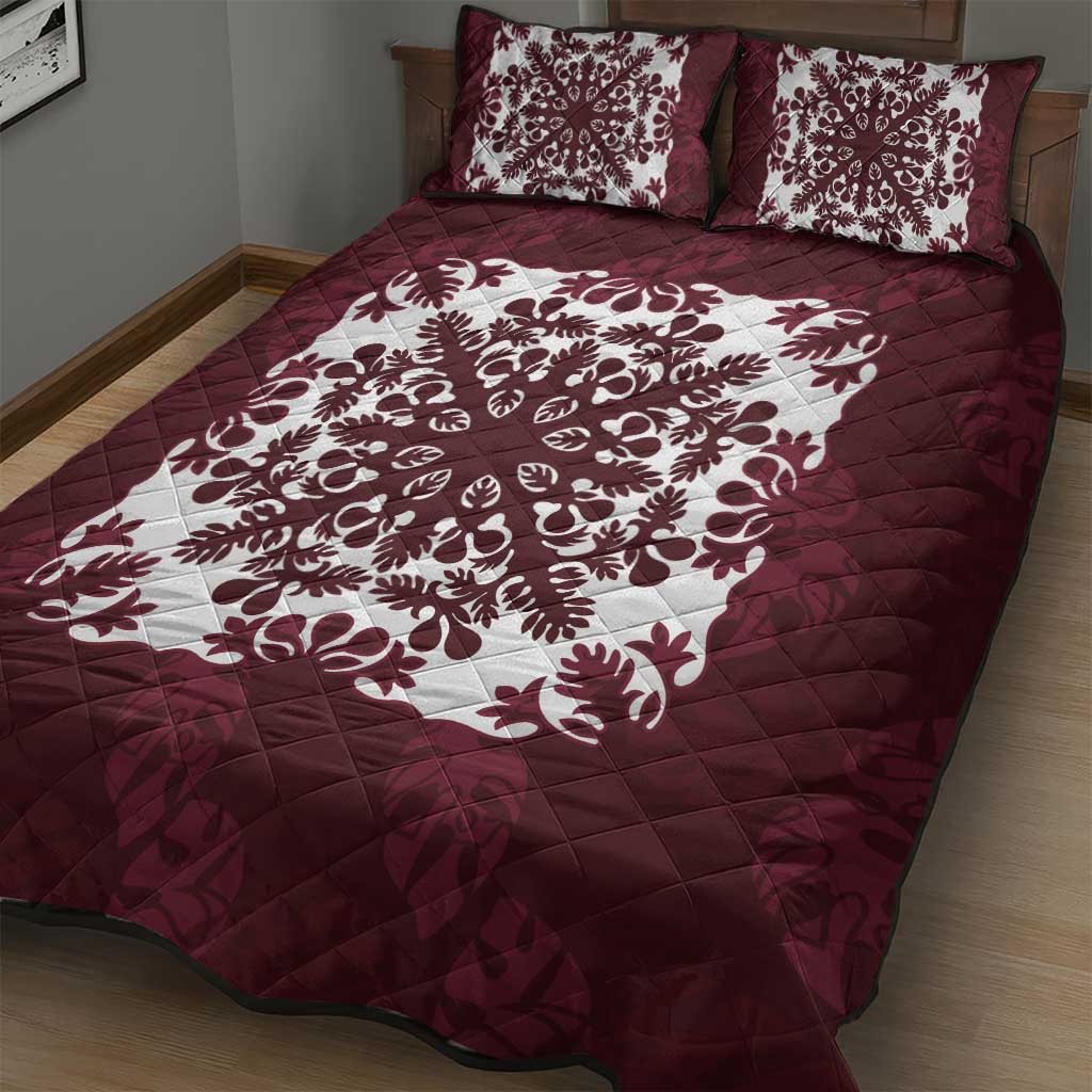 Palm Leaf Quilt Pattern Quilt Bed Set Hawaii Culture Floral LT9 - Polynesian Pride