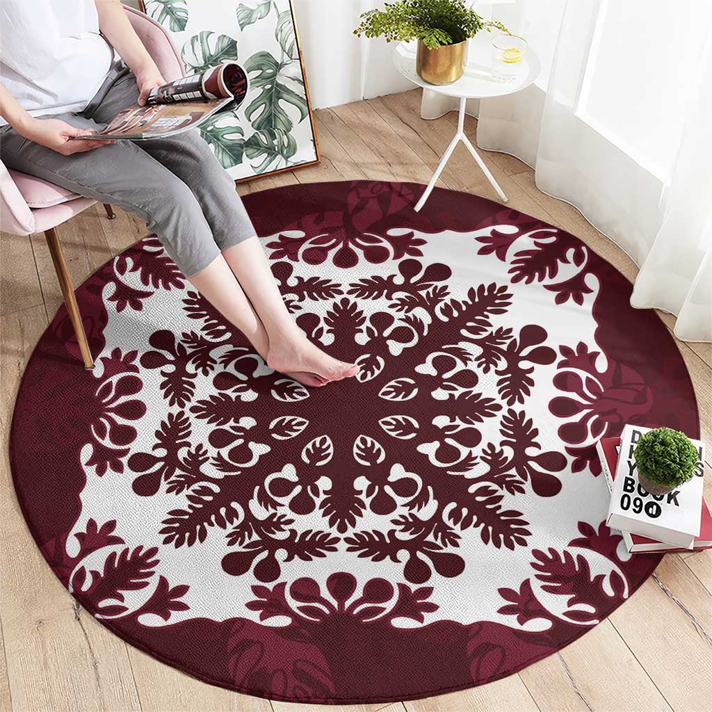 Palm Leaf Quilt Pattern Round Carpet Hawaii Culture Floral LT9 - Polynesian Pride