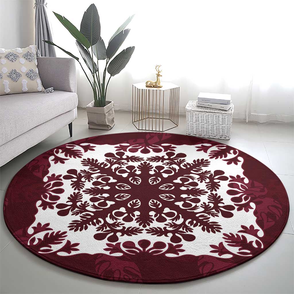 Palm Leaf Quilt Pattern Round Carpet Hawaii Culture Floral LT9 - Polynesian Pride