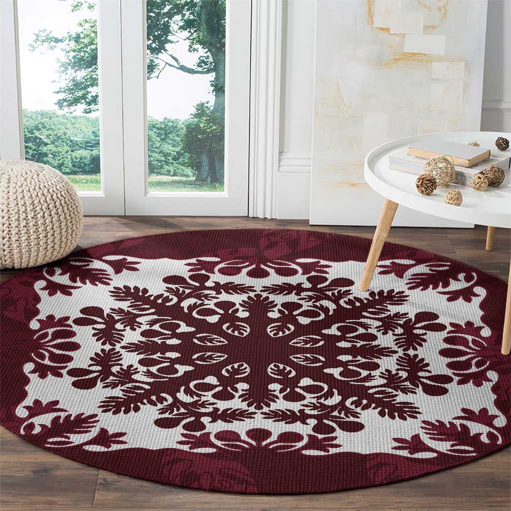 Palm Leaf Quilt Pattern Round Carpet Hawaii Culture Floral LT9 - Polynesian Pride