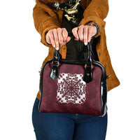 Palm Leaf Quilt Pattern Shoulder Handbag Hawaii Culture Floral LT9 One Size Oxblood - Polynesian Pride