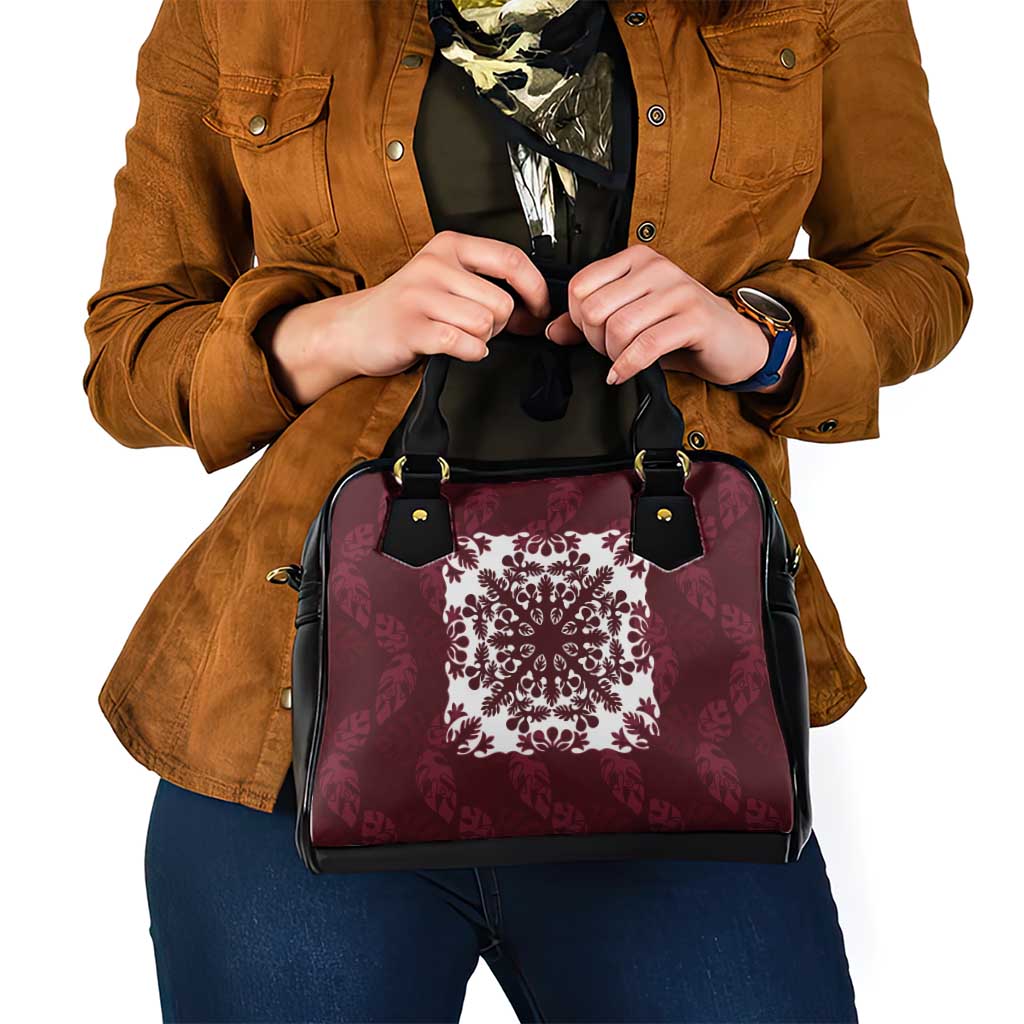 Palm Leaf Quilt Pattern Shoulder Handbag Hawaii Culture Floral LT9 - Polynesian Pride
