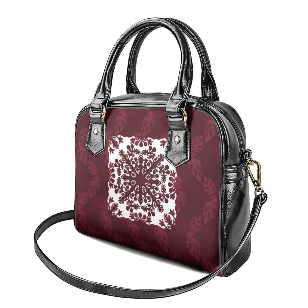 Palm Leaf Quilt Pattern Shoulder Handbag Hawaii Culture Floral LT9 - Polynesian Pride
