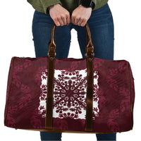Palm Leaf Quilt Pattern Travel Bag Hawaii Culture Floral LT9 Oxblood - Polynesian Pride