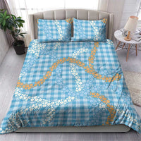 Blue Tropical Floral Palaka Bedding Set Hawaiian Quilt Pattern LT9 - Polynesian Pride