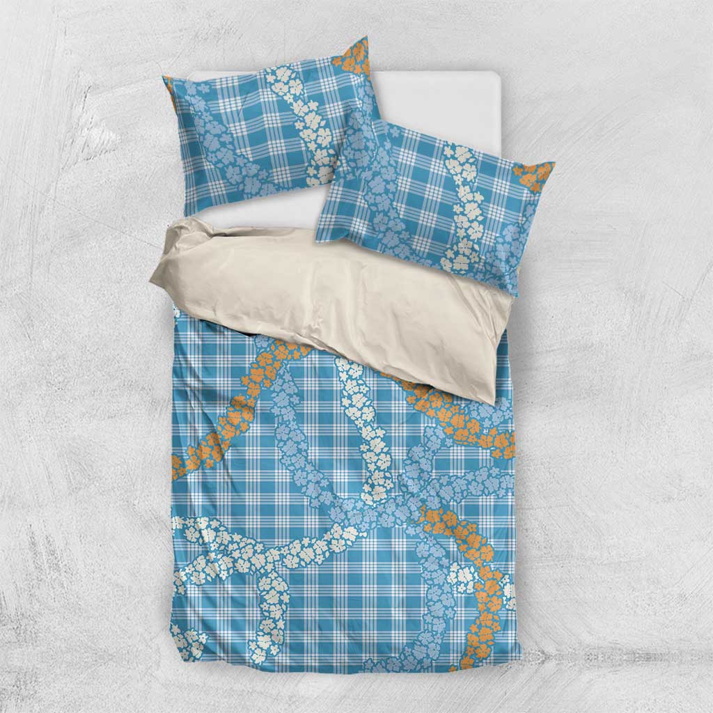 Blue Tropical Floral Palaka Bedding Set Hawaiian Quilt Pattern LT9 US Twin 172cm x 218cm Blue - Polynesian Pride