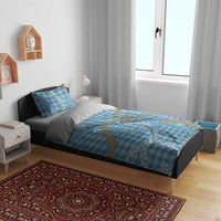 Blue Tropical Floral Palaka Bedding Set Hawaiian Quilt Pattern LT9 - Polynesian Pride