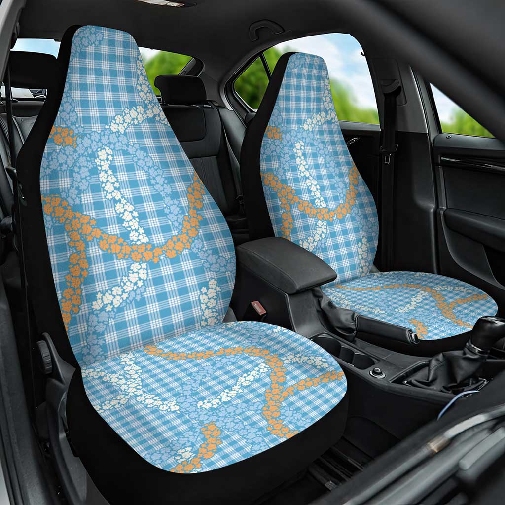 Blue Tropical Floral Palaka Car Seat Cover Hawaiian Quilt Pattern LT9 One Size Blue - Polynesian Pride