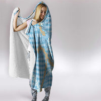Blue Tropical Floral Palaka Hooded Blanket Hawaiian Quilt Pattern LT9 - Polynesian Pride