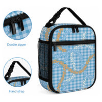 Blue Tropical Floral Palaka Lunch Bag Hawaiian Quilt Pattern LT9 - Polynesian Pride