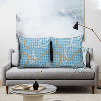 Blue Tropical Floral Palaka Pillow Cover Hawaiian Quilt Pattern LT9 - Polynesian Pride