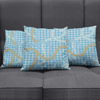 Blue Tropical Floral Palaka Pillow Cover Hawaiian Quilt Pattern LT9 - Polynesian Pride