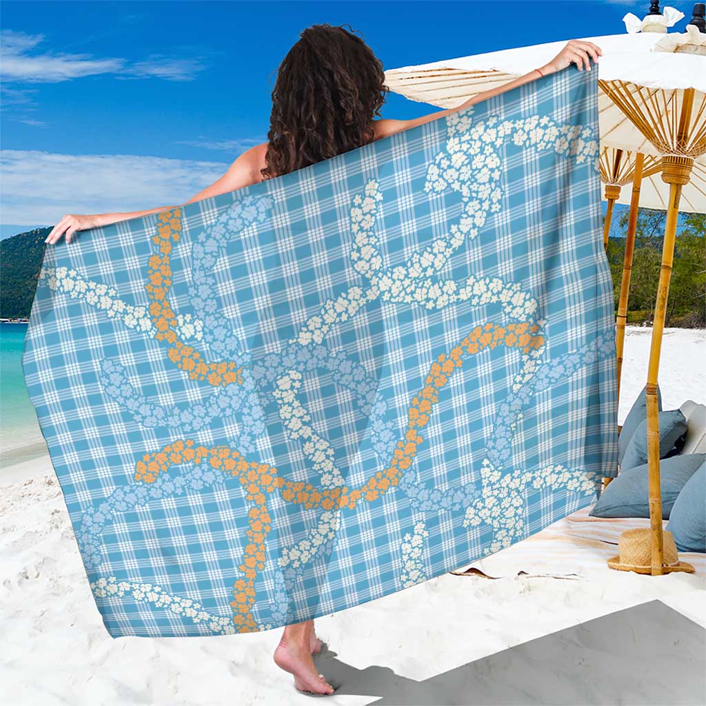 Blue Tropical Floral Palaka Sarong Hawaiian Quilt Pattern LT9 One Size 44 x 66 inches Blue - Polynesian Pride