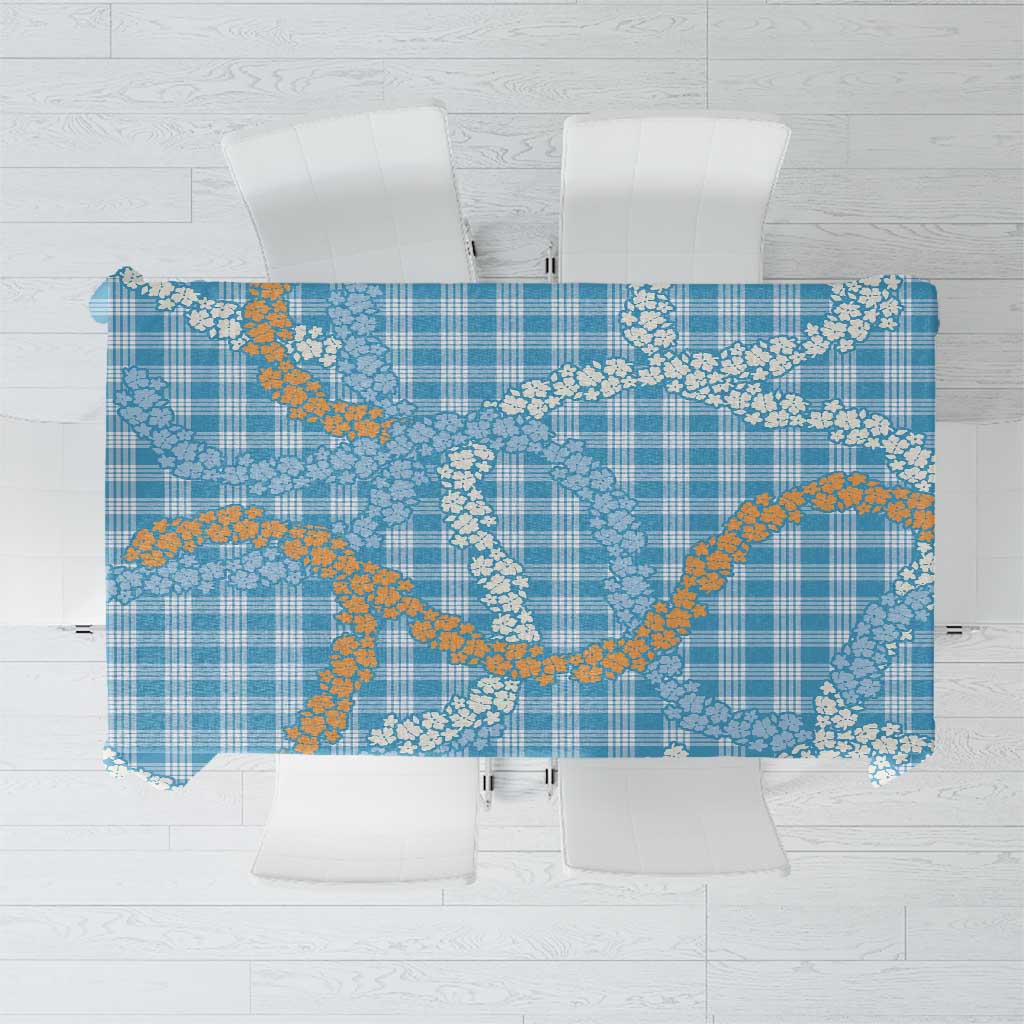 Blue Tropical Floral Palaka Tablecloth Hawaiian Quilt Pattern LT9 Blue - Polynesian Pride