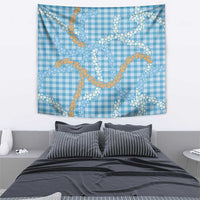Blue Tropical Floral Palaka Tapestry Hawaiian Quilt Pattern LT9 - Polynesian Pride