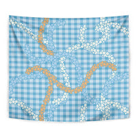 Blue Tropical Floral Palaka Tapestry Hawaiian Quilt Pattern LT9 - Polynesian Pride