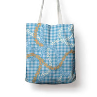 Blue Tropical Floral Palaka Tote Bag Hawaiian Quilt Pattern LT9 - Polynesian Pride