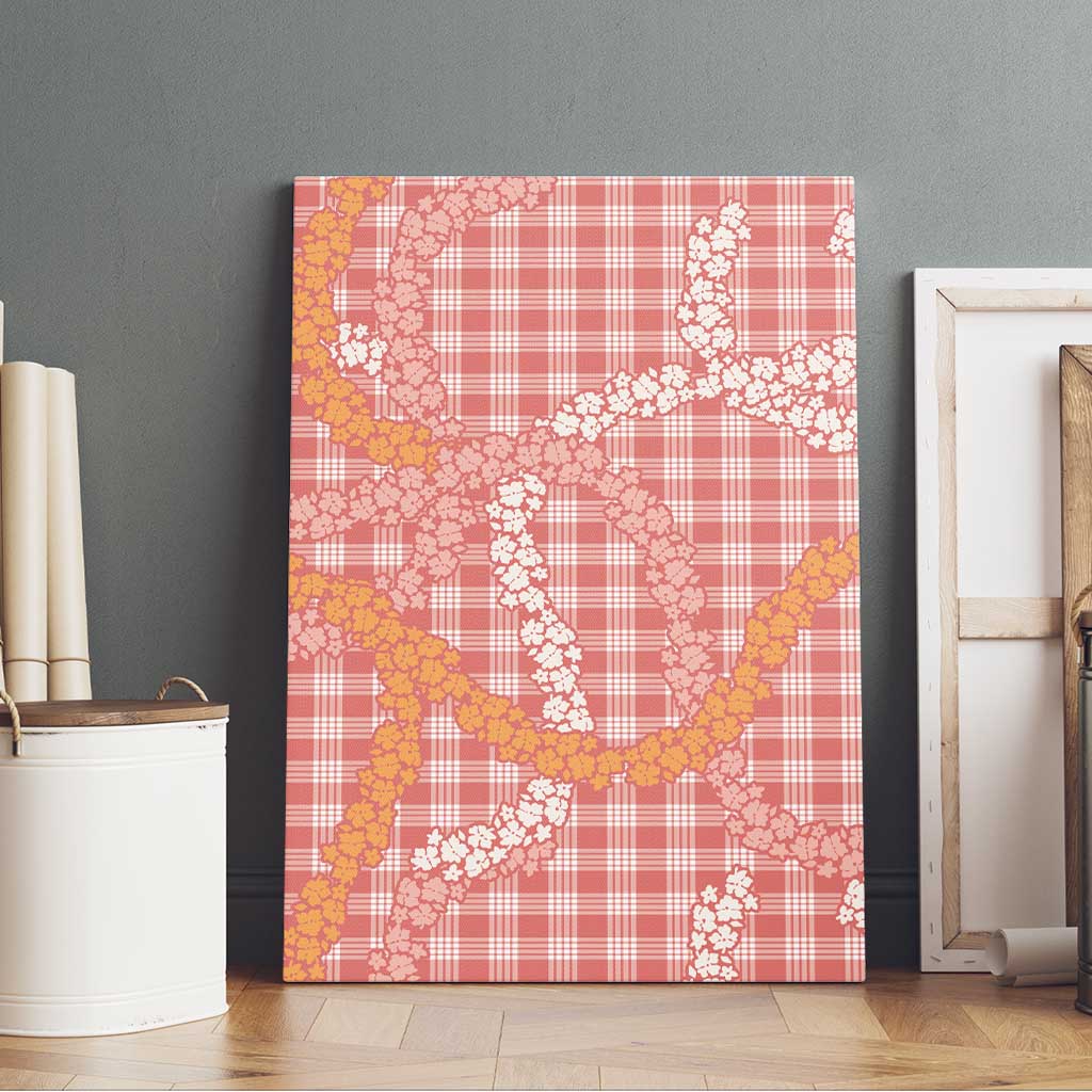 Pink Tropical Floral Palaka Canvas Wall Art Hawaiian Quilt Pattern LT9 - Polynesian Pride