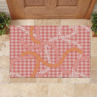 Pink Tropical Floral Palaka Rubber Doormat Hawaiian Quilt Pattern LT9 Pink - Polynesian Pride