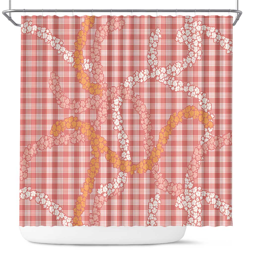 Pink Tropical Floral Palaka Shower Curtain Hawaiian Quilt Pattern LT9 Pink - Polynesian Pride